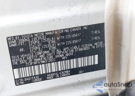 2022 Toyota Rav4 Xle from USA, damaged, VIN 2T3P1RFV1NW313922